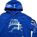 Cult Saint John Blue and White Hoodie (XL)