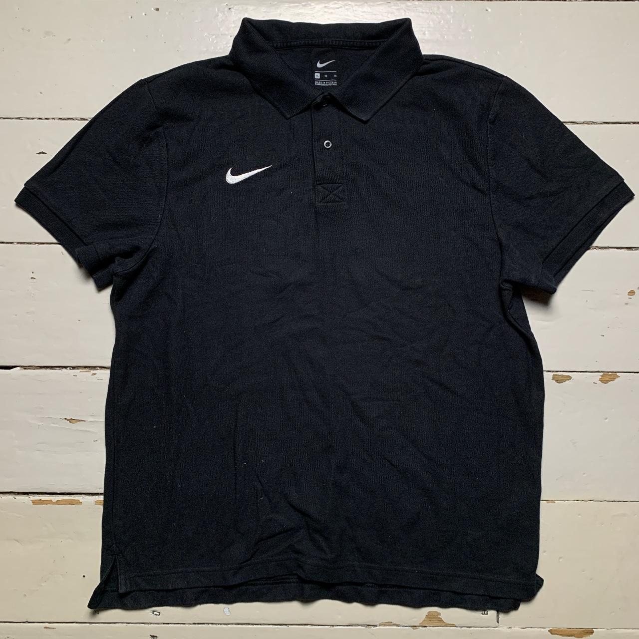 Nike Swoosh Black and White Polo Shirt