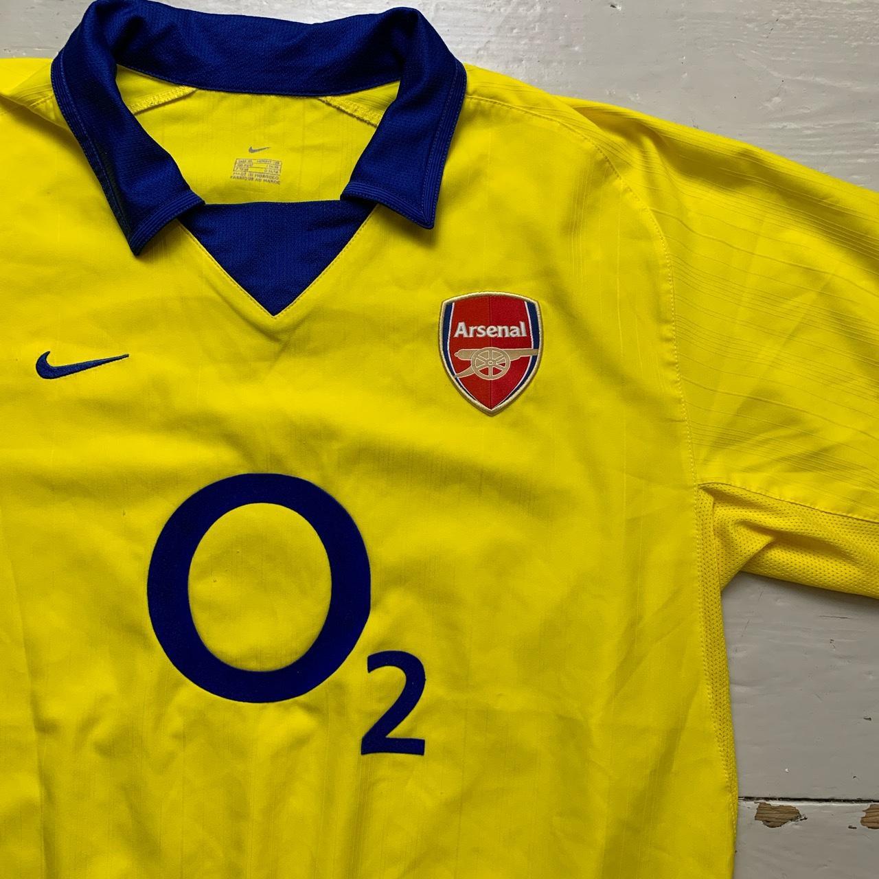 Nike Arsenal Vintage O2 2003 04 Yellow and Blue Football Jersey