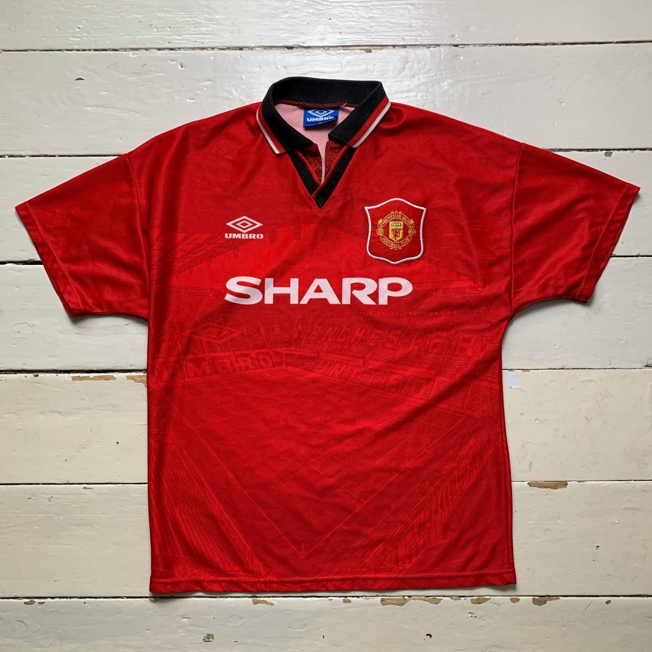 Manchester United Vintage 1994 95 90s Sharp Umbro Football Jersey