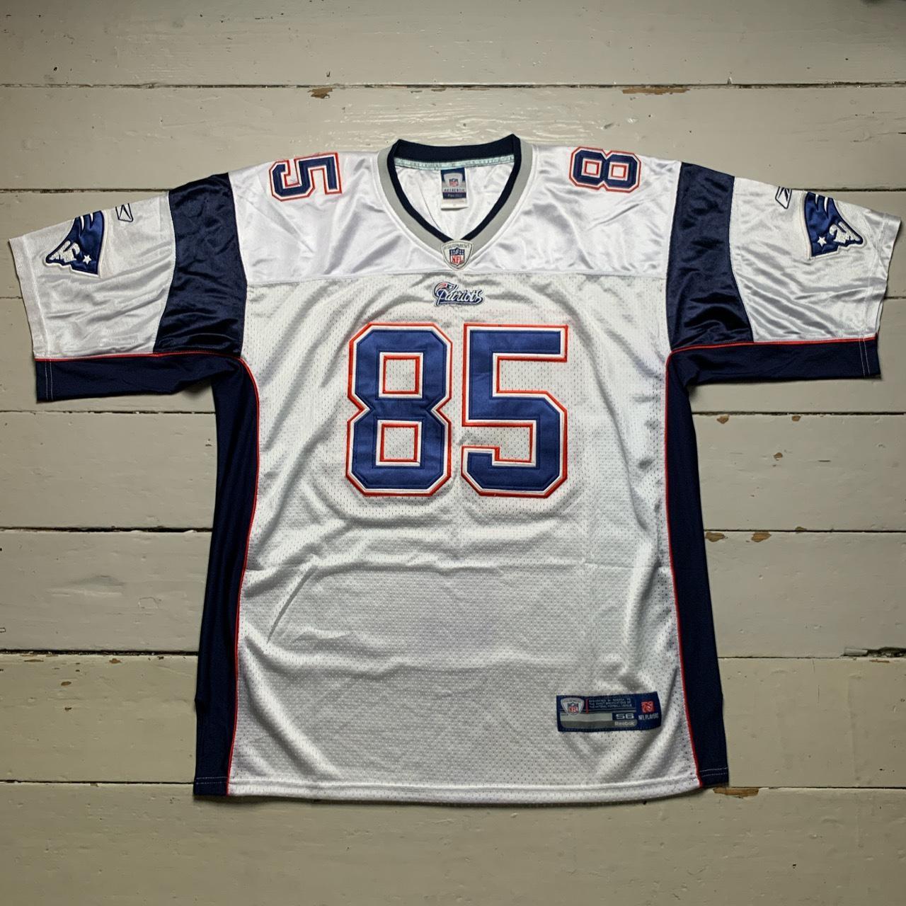 New England Patriots Reebok Ochocinco NFL American Football Jersey White Blue and Red