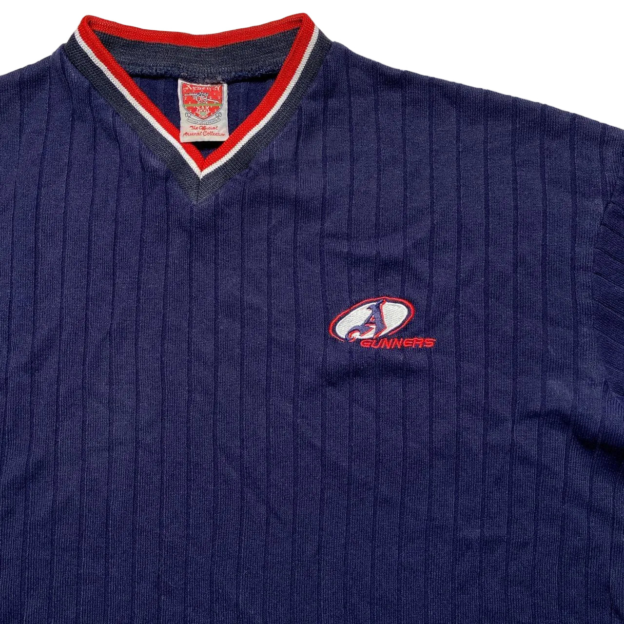 Arsenal Gunners Vintage 90’s V Neck Navy and Red Jumper (XL)