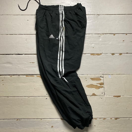 Adidas Black and White Shell Trackpant Bottoms