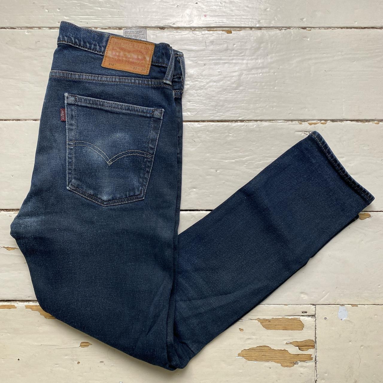 Levis 510 Vintage Distressed Dark Navy Jeans