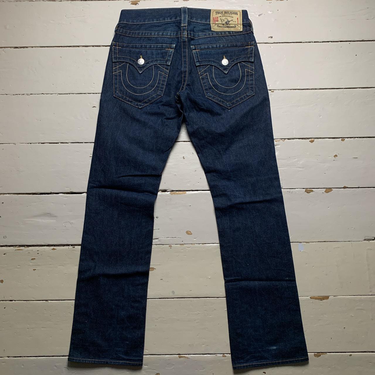 True Religion Ricky Dark Navy Jeans Yellow Stitch