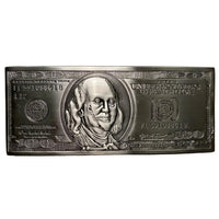 100 Dollar Bill Benjamin Franklin Vintage Belt Buckle Silver