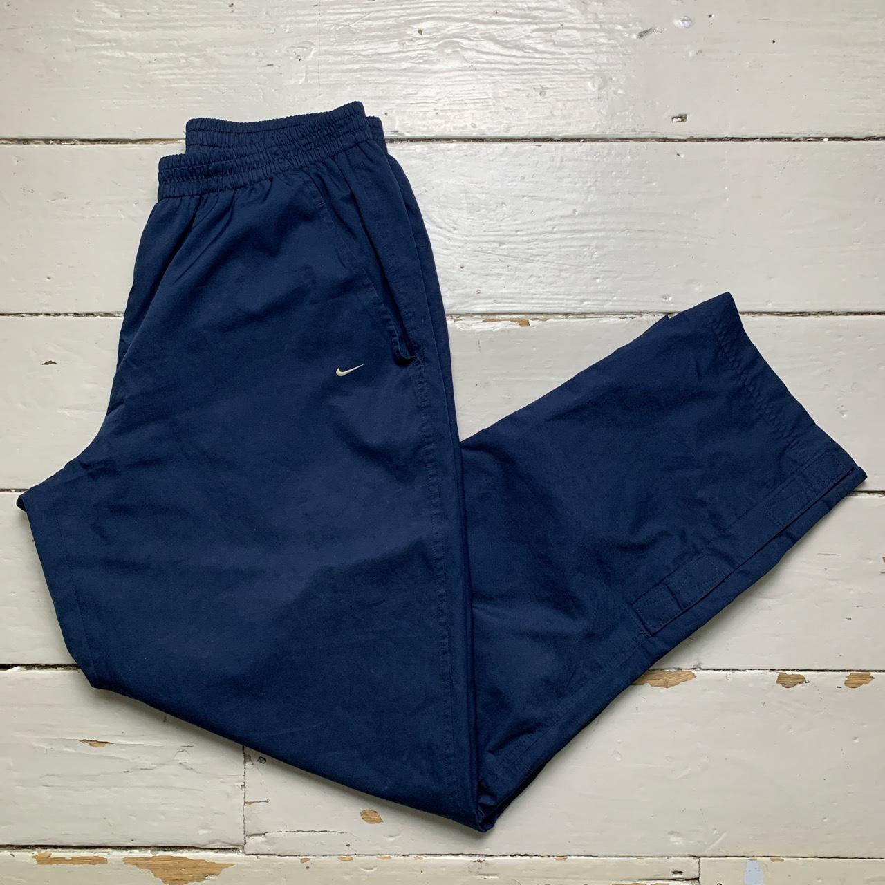 Nike Swoosh Navy and White Shell Trackpant Baggy Bottoms