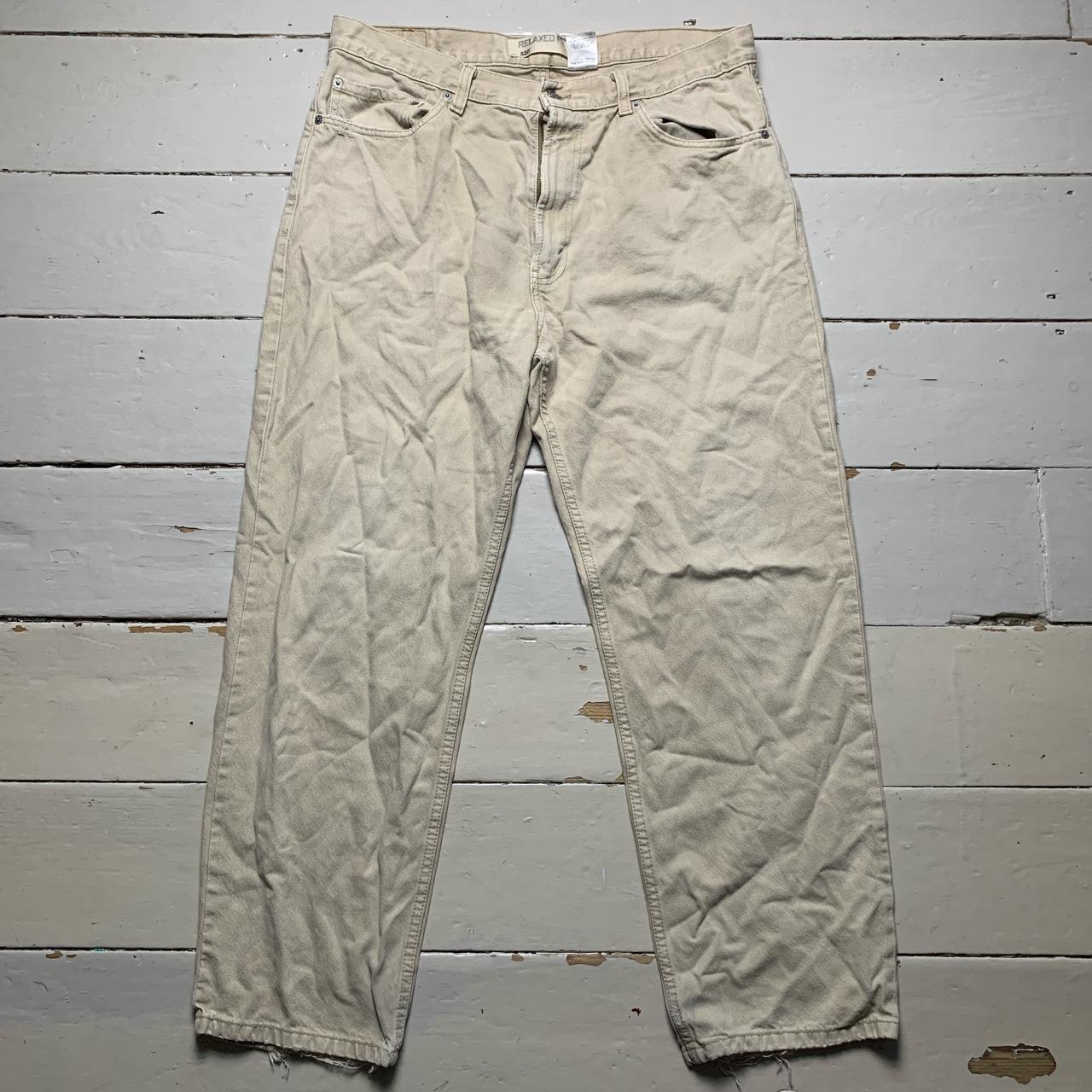 Levis 550 Baggy Cream Vintage Distressed Jeans