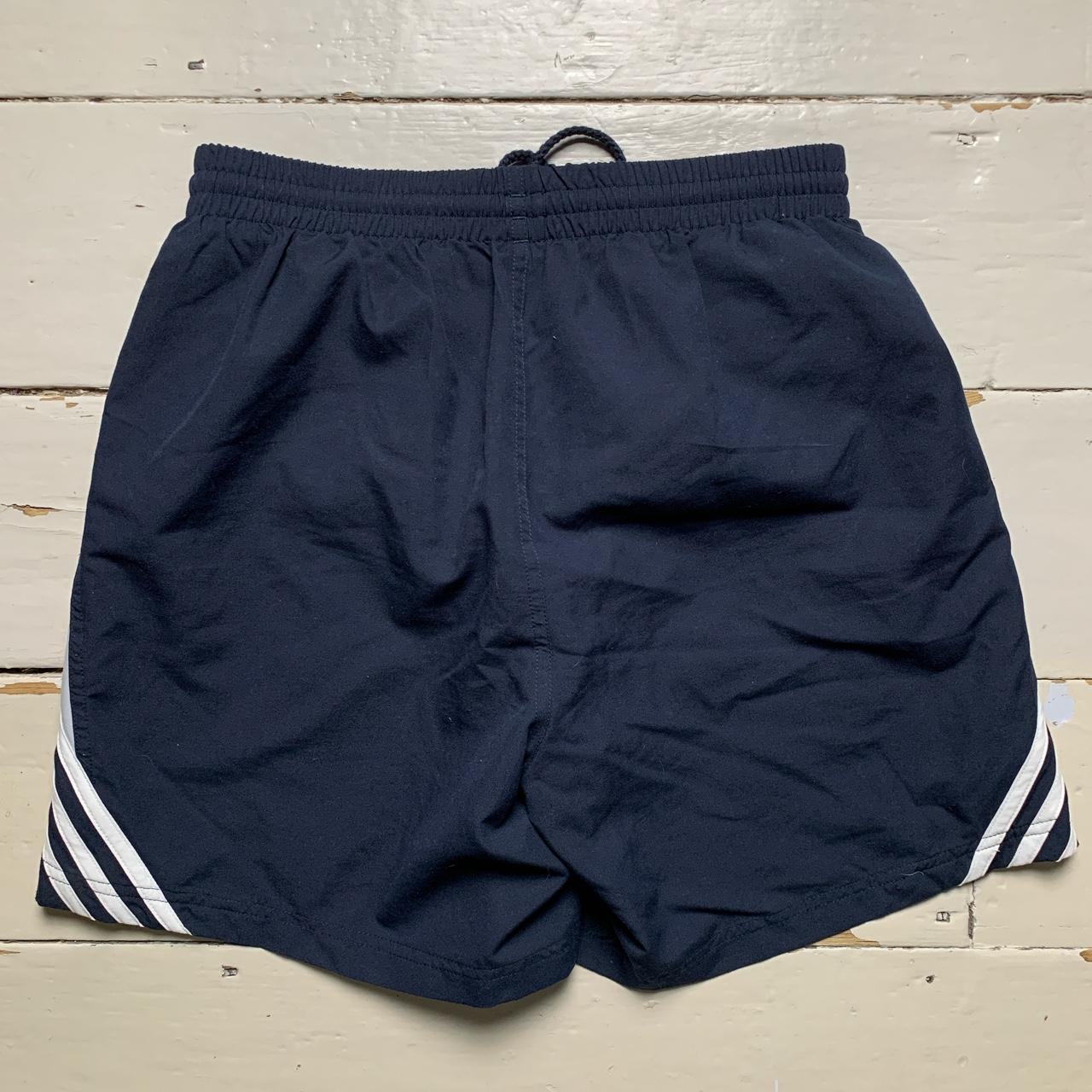 Adidas Vintage Swim Shell Track Pant Shorts Navy Grey and White