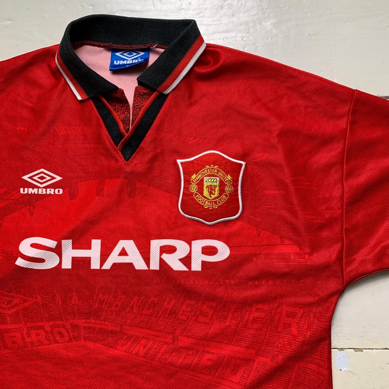 Manchester United Vintage 1994 95 90s Sharp Umbro Football Jersey