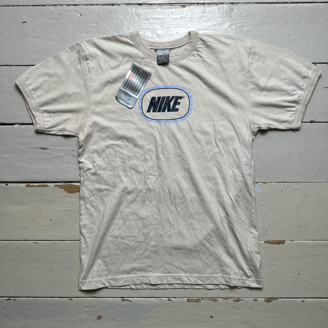 Nike Vintage Spellout Cream and Baby Blue T Shirt