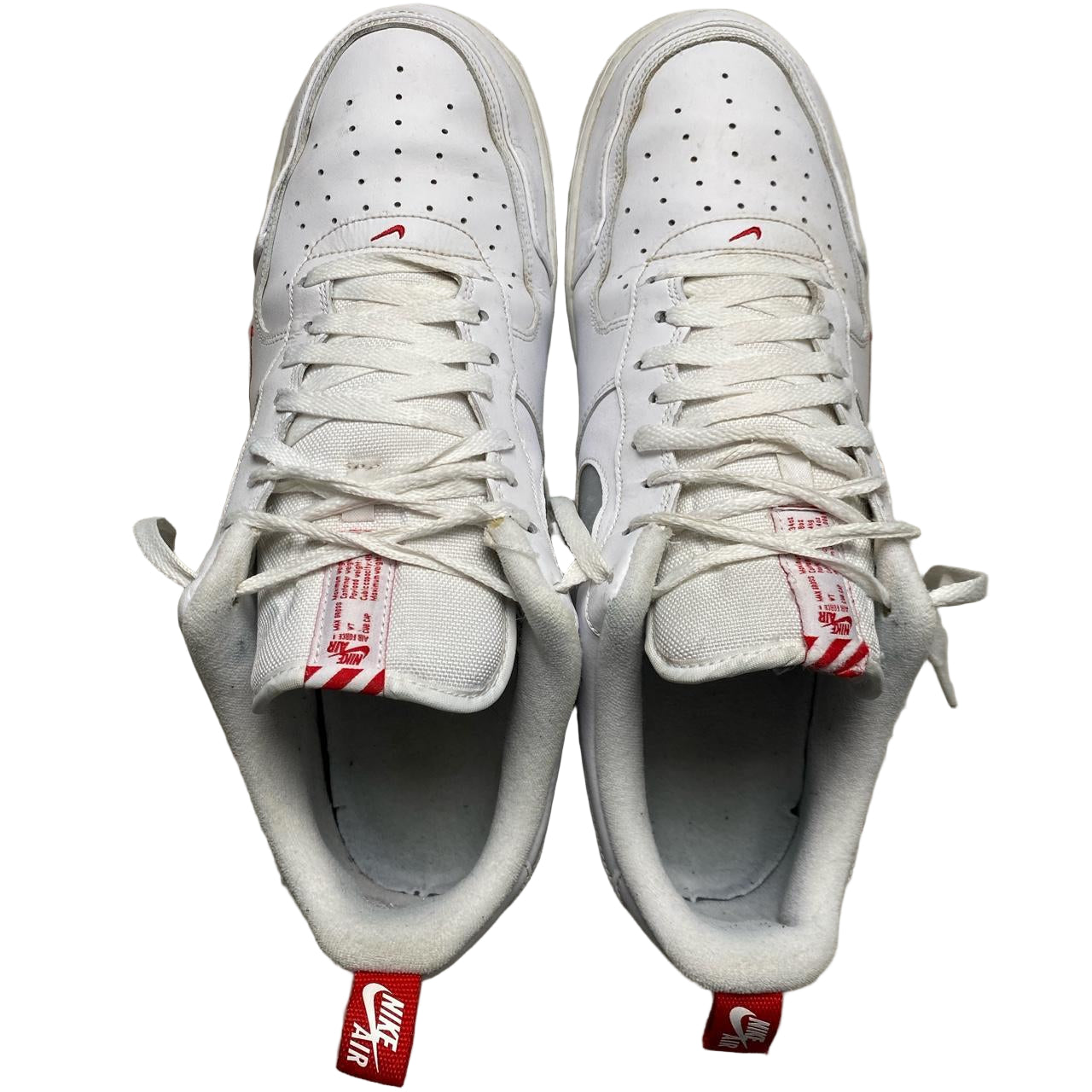 Nike Air Force 1 White and Red Pull Tab (UK 14)