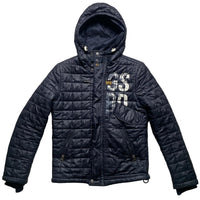 G Star Raw Navy and White Puffer Jacket (S)