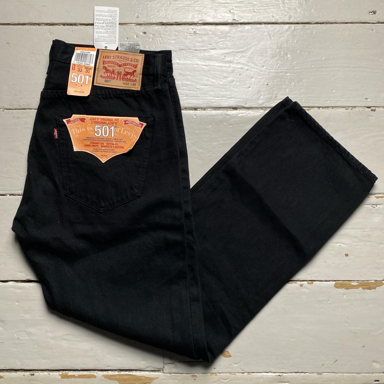 Levis 501 Jet Black Baggy Jeans