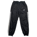 Adidas Black and White 3 Stripe Shell Trackpant Bottoms (S)