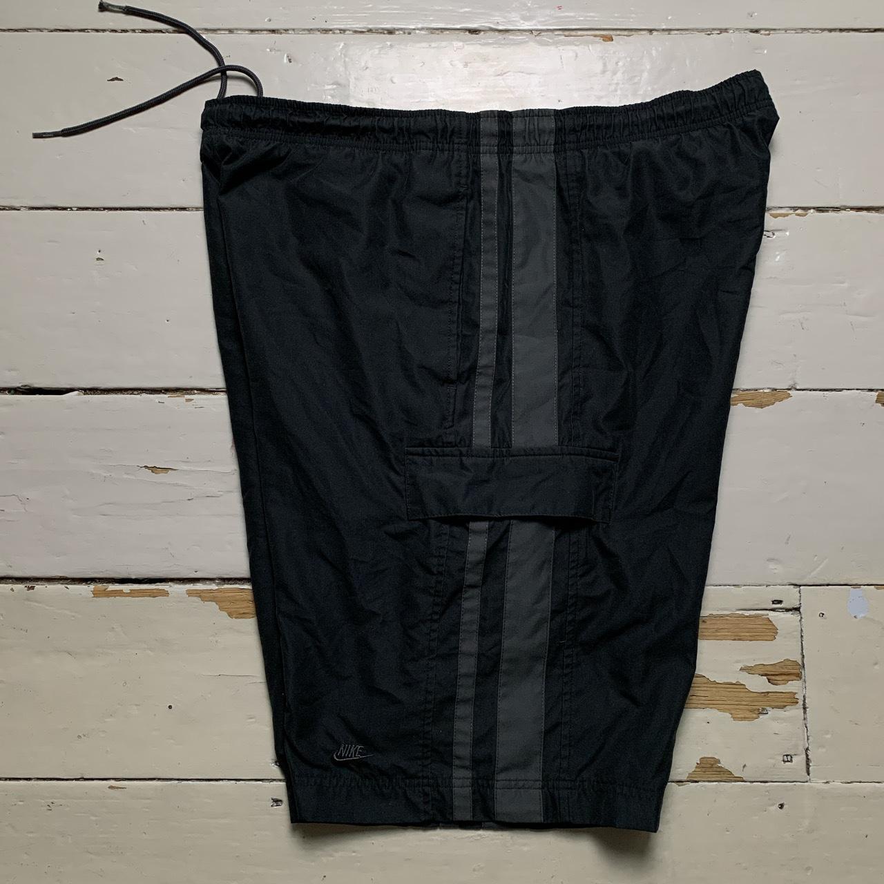 Nike Vintage Cargo Shell Shorts Black and Grey Swoosh