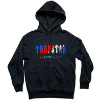 Traptar London Black Chenille French Red White and Blue Hoodie (S)
