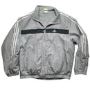 Adidas Vintage Silver Grey and White Shell Tracksuit Jacket (L)