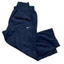 Nike Swoosh Navy and White Baggy Shell Trackpant Bottoms (XL)