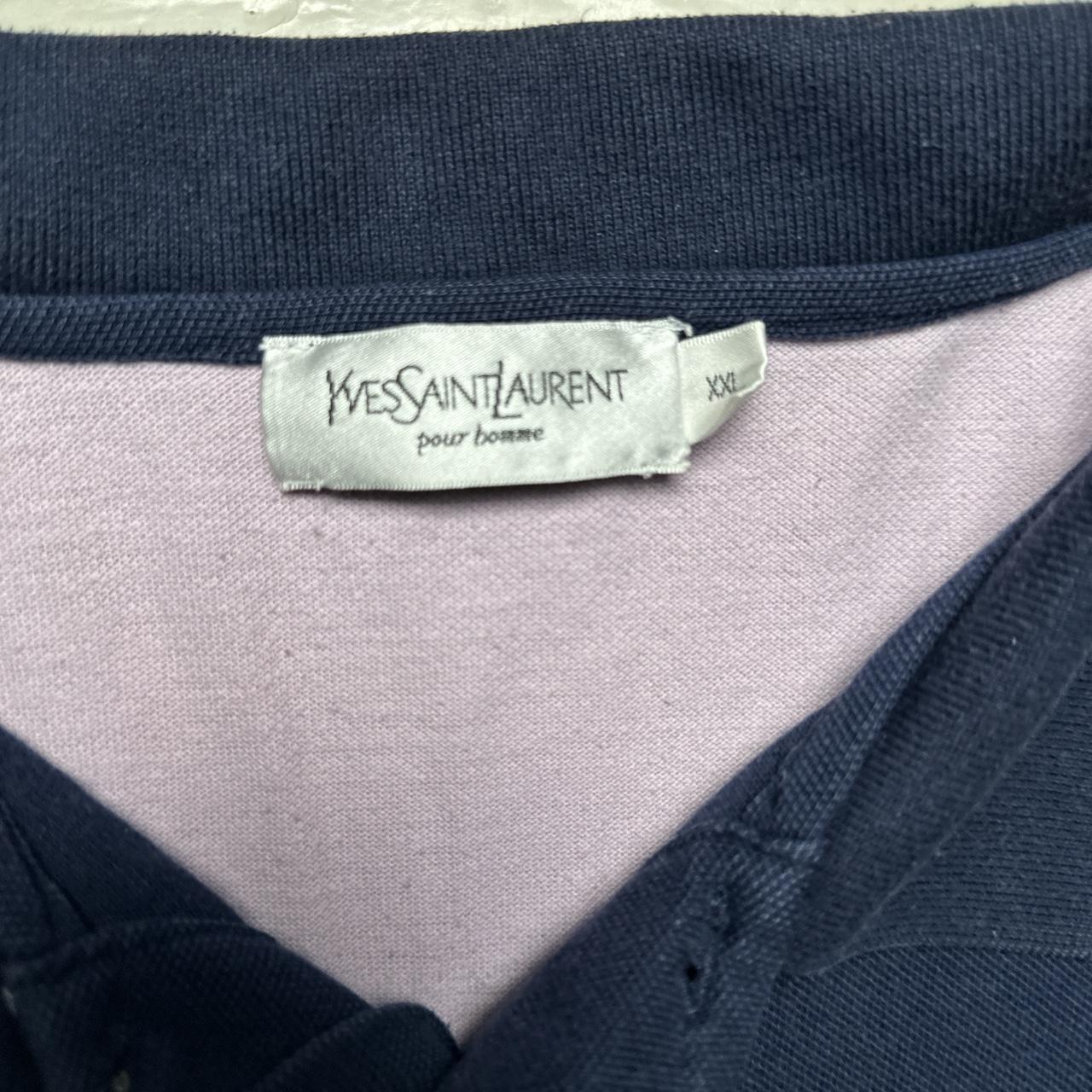 YSL Yves Saint Laurent Vintage Lavender Purple and Navy Polo Shirt