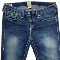 True Religion Disco Julie Big T Navy Stonewash and White Stitch Womens Jeans (31W)