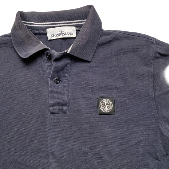 Stone Island Navy and White Polo Shirt (S)