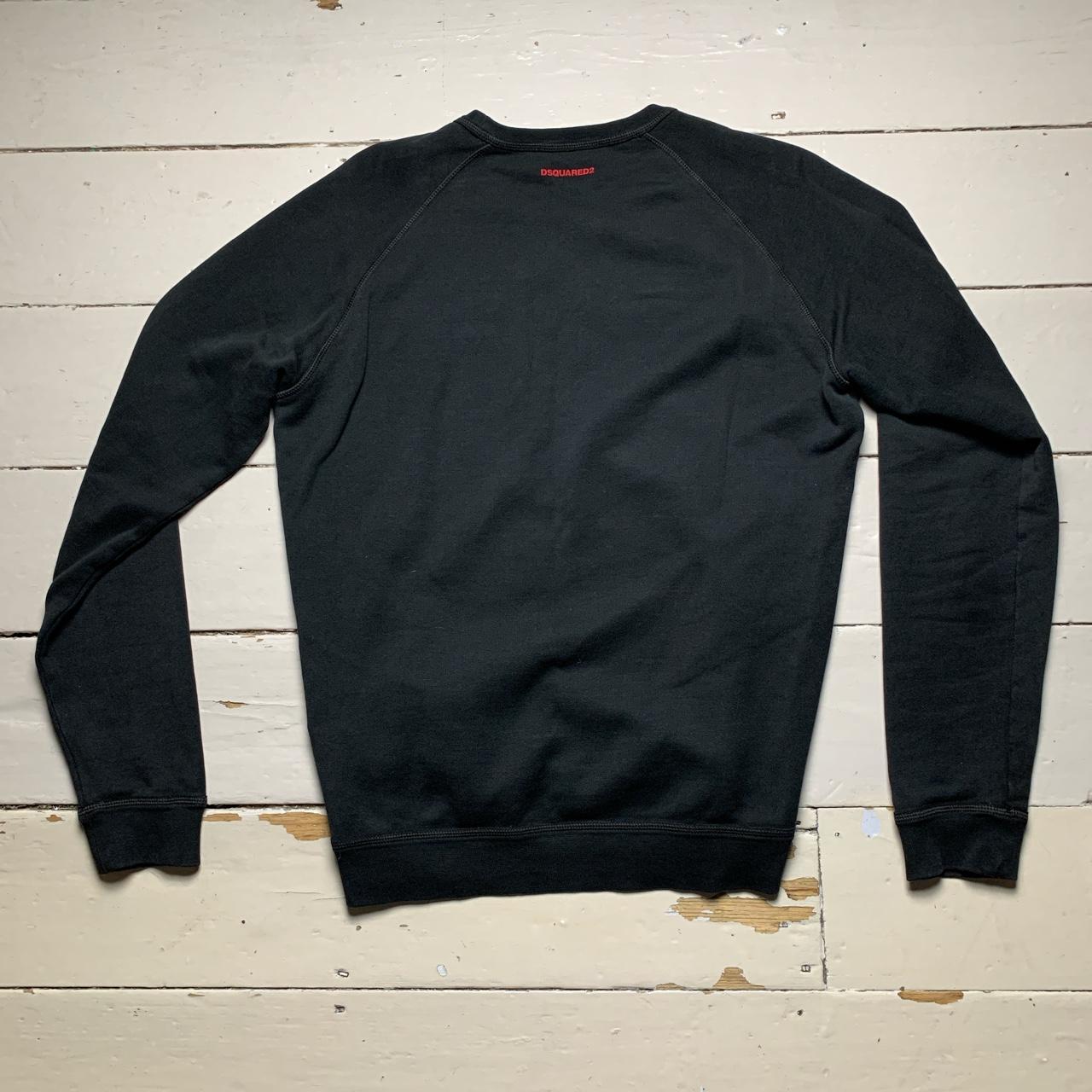 Dsquared Black and Red Leaf Jumper