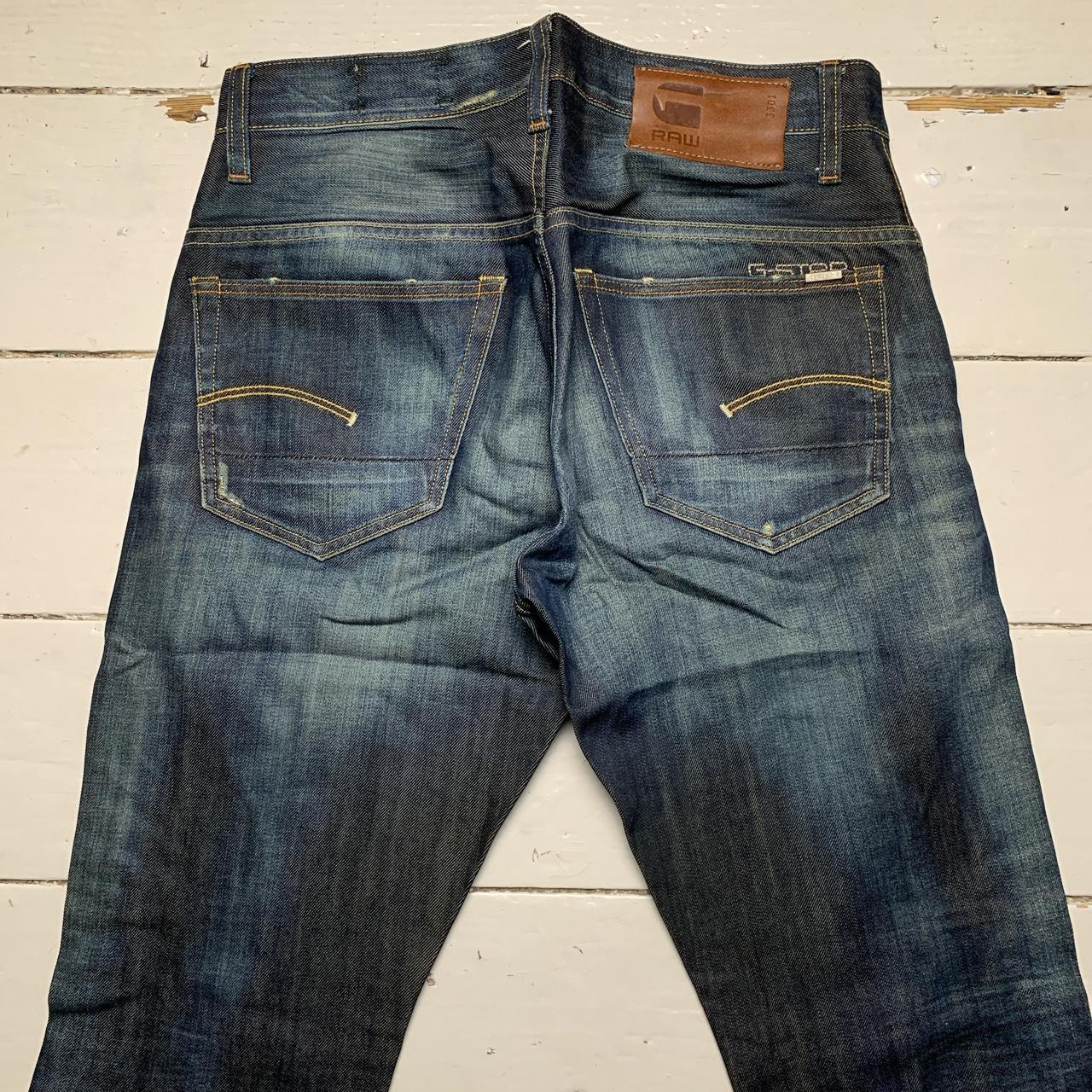 G Star 3301 Navy Stonewash Jeans