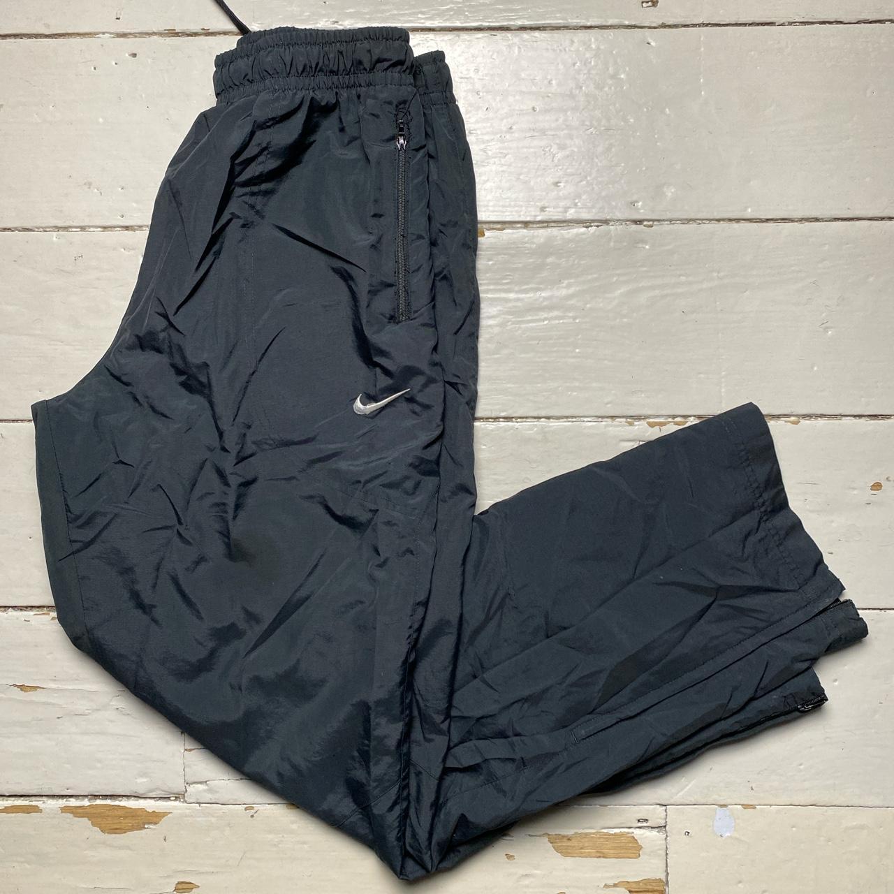 Nike Swoosh Black and White Baggy Shell Track Pant Bottoms