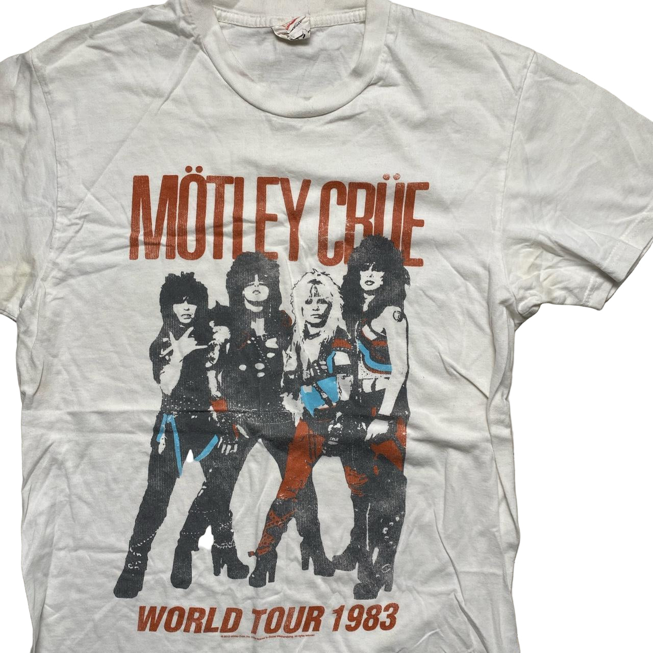 Motley Crue Band T Shirt White (S)