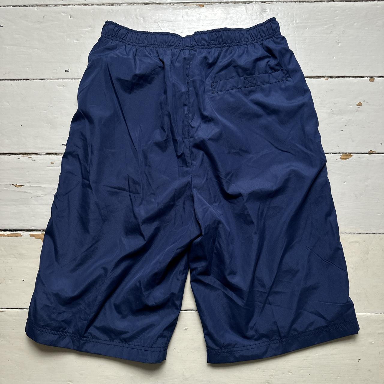 Reebok Vintage Navy and White Shell Track Pant Shorts