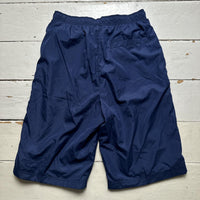Reebok Vintage Navy and White Shell Track Pant Shorts