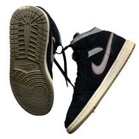 Jordan 1 Mid Black Particle Grey and Red (UK 9.5)
