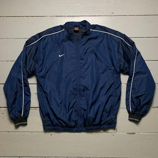 Nike Vintage 90’s Swoosh Navy and White Shell Tracksuit Jacket