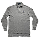 Ralph Lauren Polo Grey and Navy Long Sleeve Polo Shirt (S)