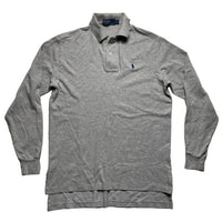 Ralph Lauren Polo Grey and Navy Long Sleeve Polo Shirt (S)