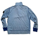 Stone Island Vintage Light Baby Blue Contrast Stitch Zip Button Quarter Zip Jumper (L)