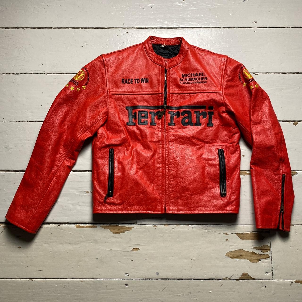 Ferrari Vintage Red Michael Schumacher 2003 Kids Leather Jacket