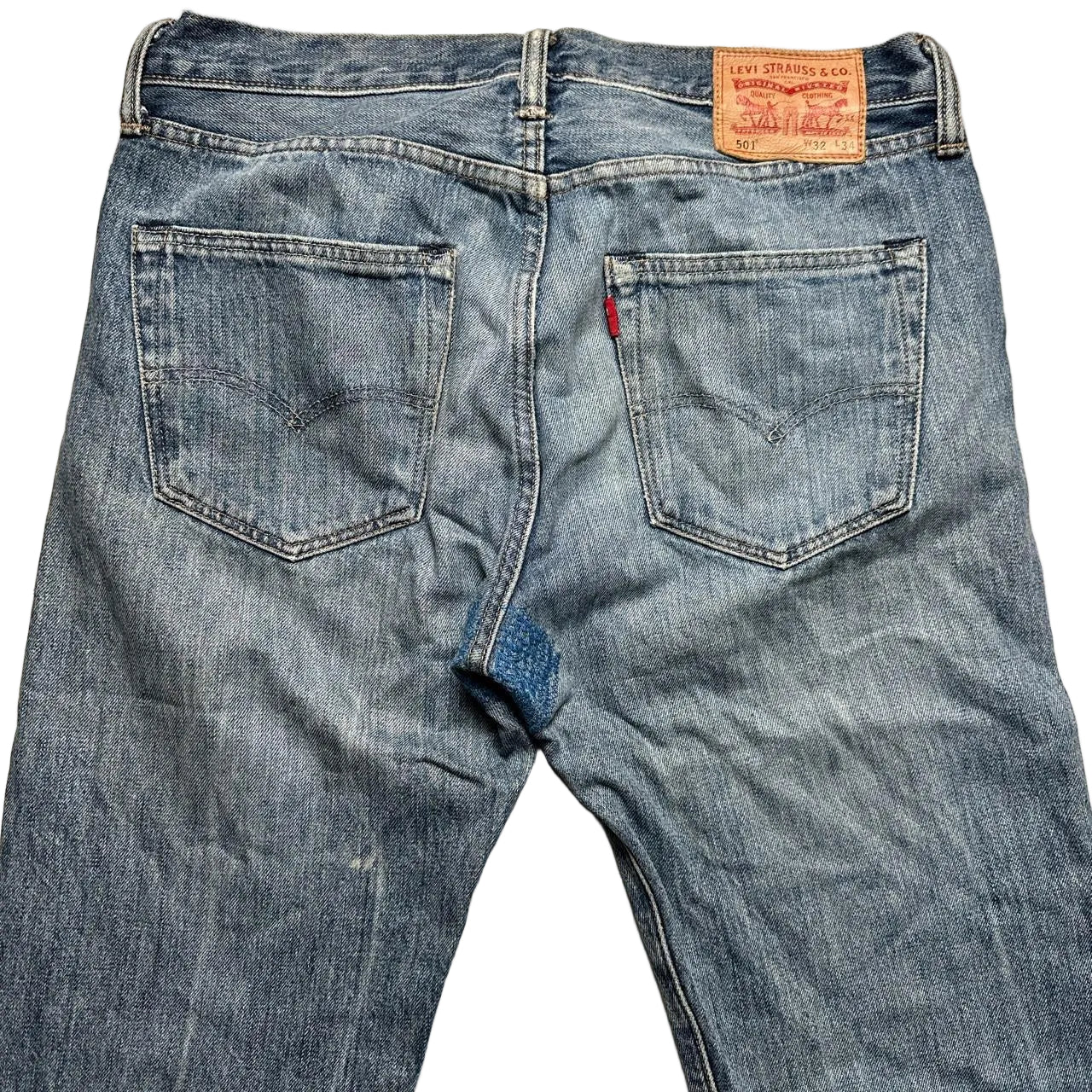 Levis 501 Light Blue Baggy Jeans (32W)
