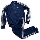 Adidas SST Navy and White 3 Stripe Full Tracksuit (S)