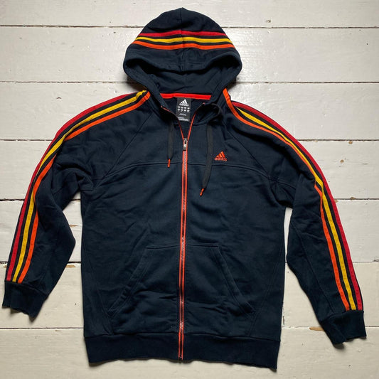 Adidas Performance Essentials Hoodie Tri Colour Black Orange Yellow Red