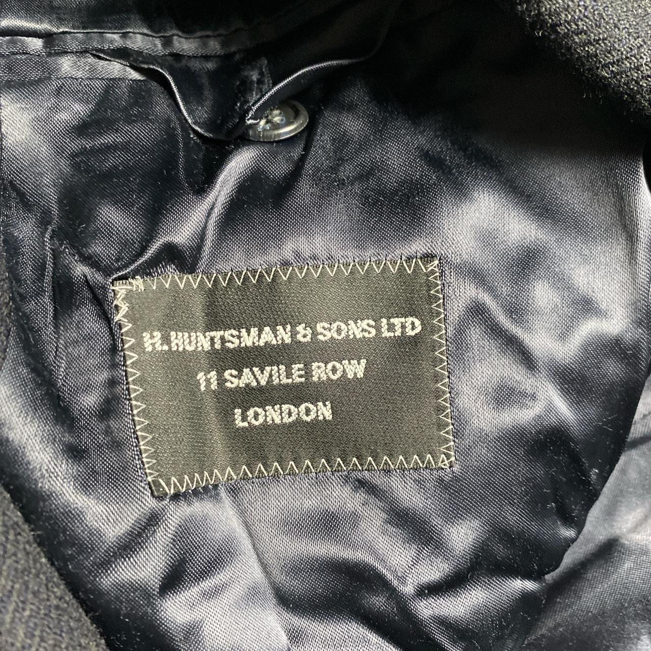 Huntsman & Sons of Saville Row Long Double Breasted Duffle Trench Coat Navy (XL)