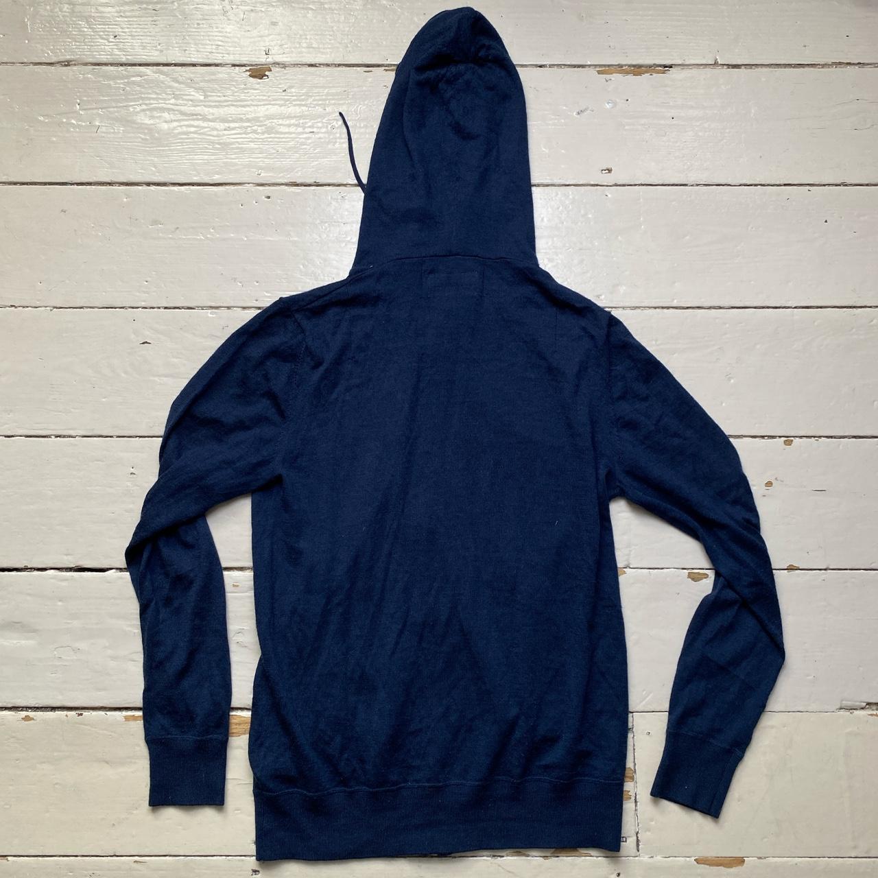 All Saints Merino Wool Navy Hoodie