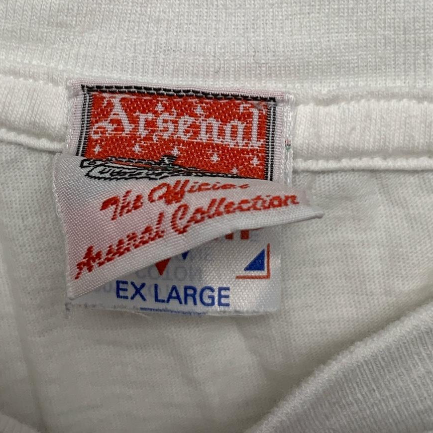 Arsenal Vintage 90’s Wembley 1993 White and Red T Shirt (XL)