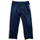Adidas Navy and White 3 Stripe Shell Track Pant Baggy Bottoms (L)