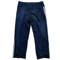Adidas Navy and White 3 Stripe Shell Track Pant Baggy Bottoms (L)