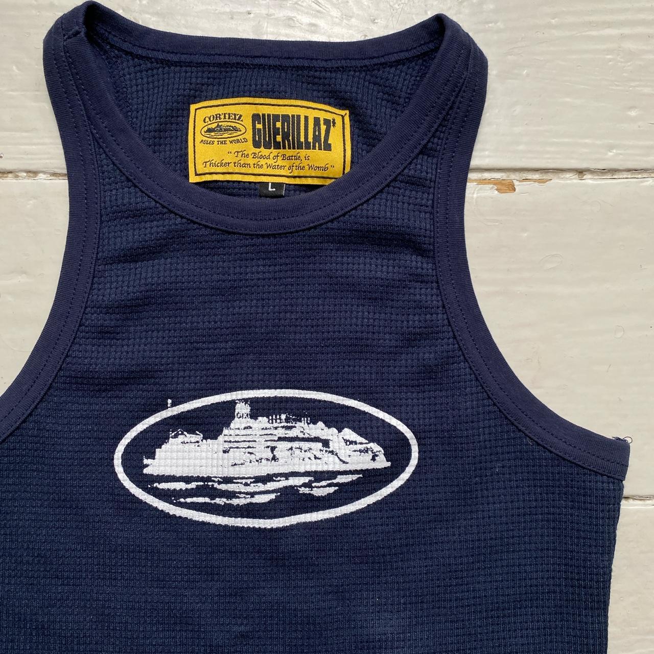 Corteiz Navy and White Womens Vest Tank Top