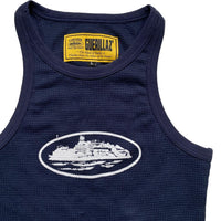 Corteiz Navy and White Womens Vest Tank Top (L)
