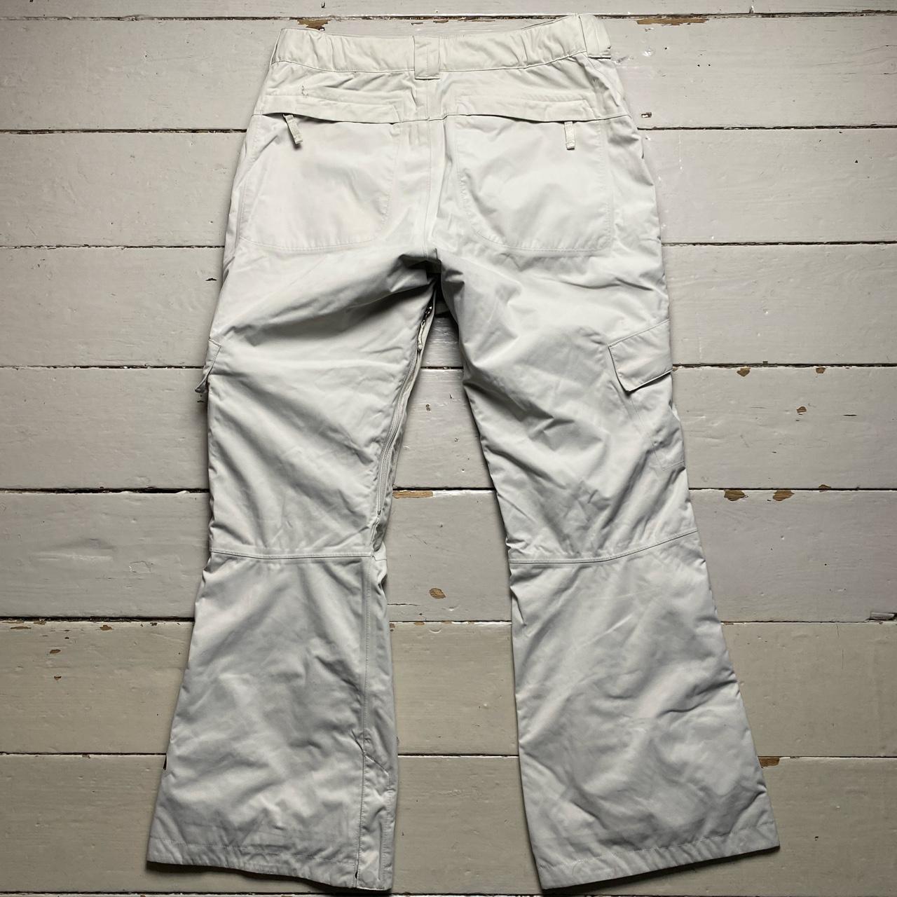 The North Face Vintage White and Brown Ski Salopette Snowboarding Cargo Trousers