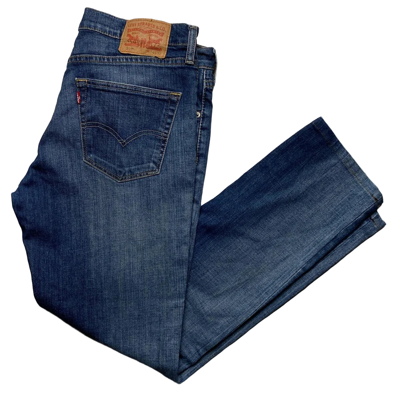 Levis 511 Navy Slim Stonewash Jeans (34W)